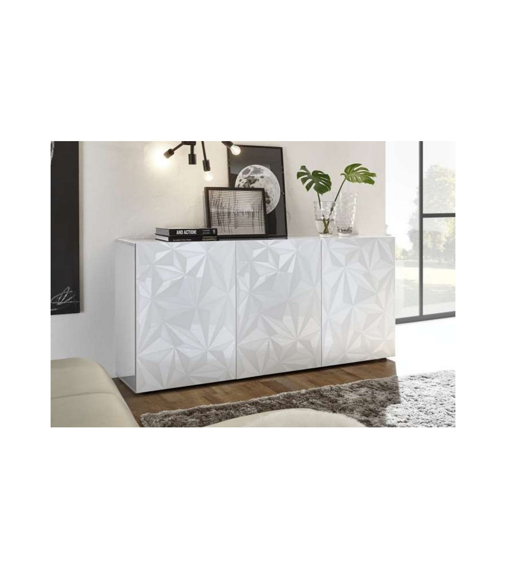 Buffet LUTHER en blanc 3 portes 181x84x42 cm