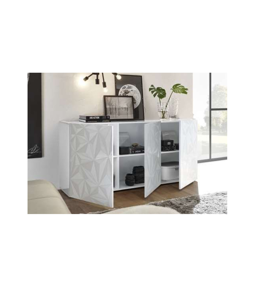 Buffet LUTHER en blanc 3 portes 181x84x42 cm
