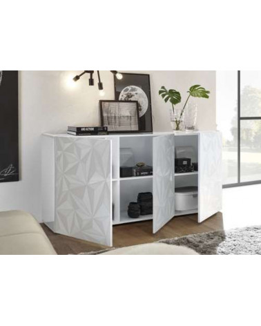 Buffet LUTHER en blanc 3 portes 181x84x42 cm