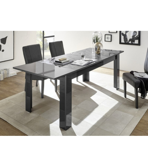 Table à manger extensible LUTHER anthracite 137-185x79x90 cm