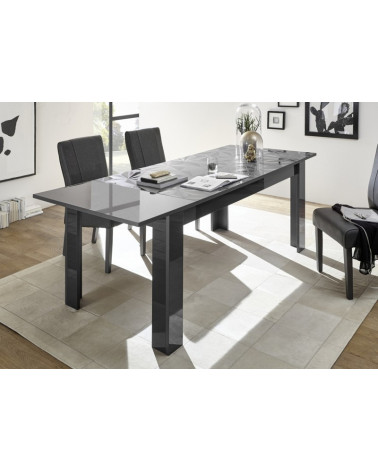 Table à manger extensible LUTHER anthracite 137-185x79x90 cm