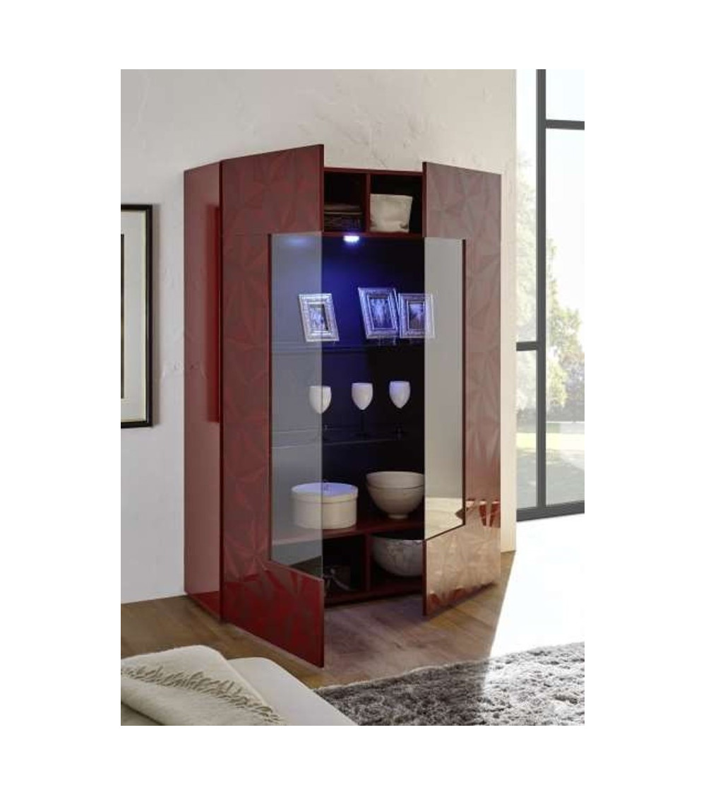 Vitrine 2 portes LUTHER grenat 121x166 cm Vitrine 2 portes LUTHER grenat 121x166 cm