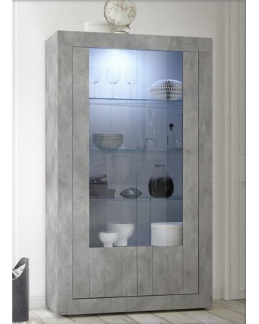 Vitrine SAMANTHA 2 portes béton 110x191 cm