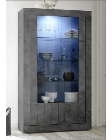 Vitrine SAMANTHA 2 portes anthracite 110x191 cm