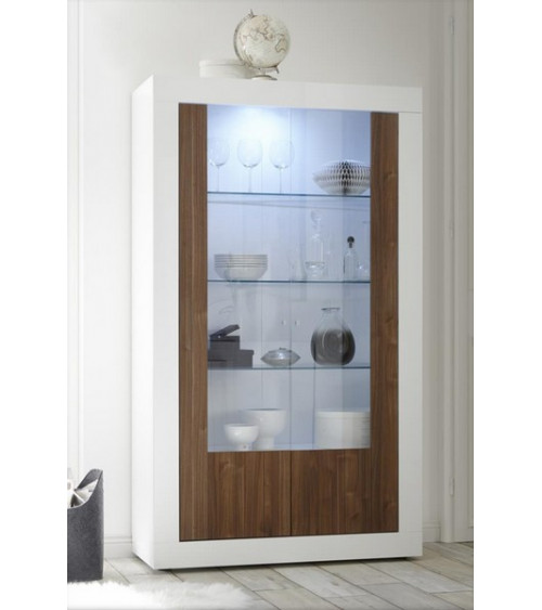 Vitrine SAMANTHA 2 portes 110x191 cm noyer