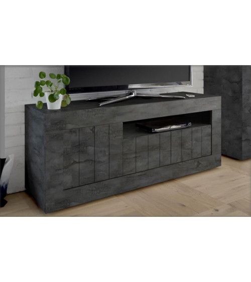 Meuble tv 3 portes SAMANTHA 138x56 cm Anthracite