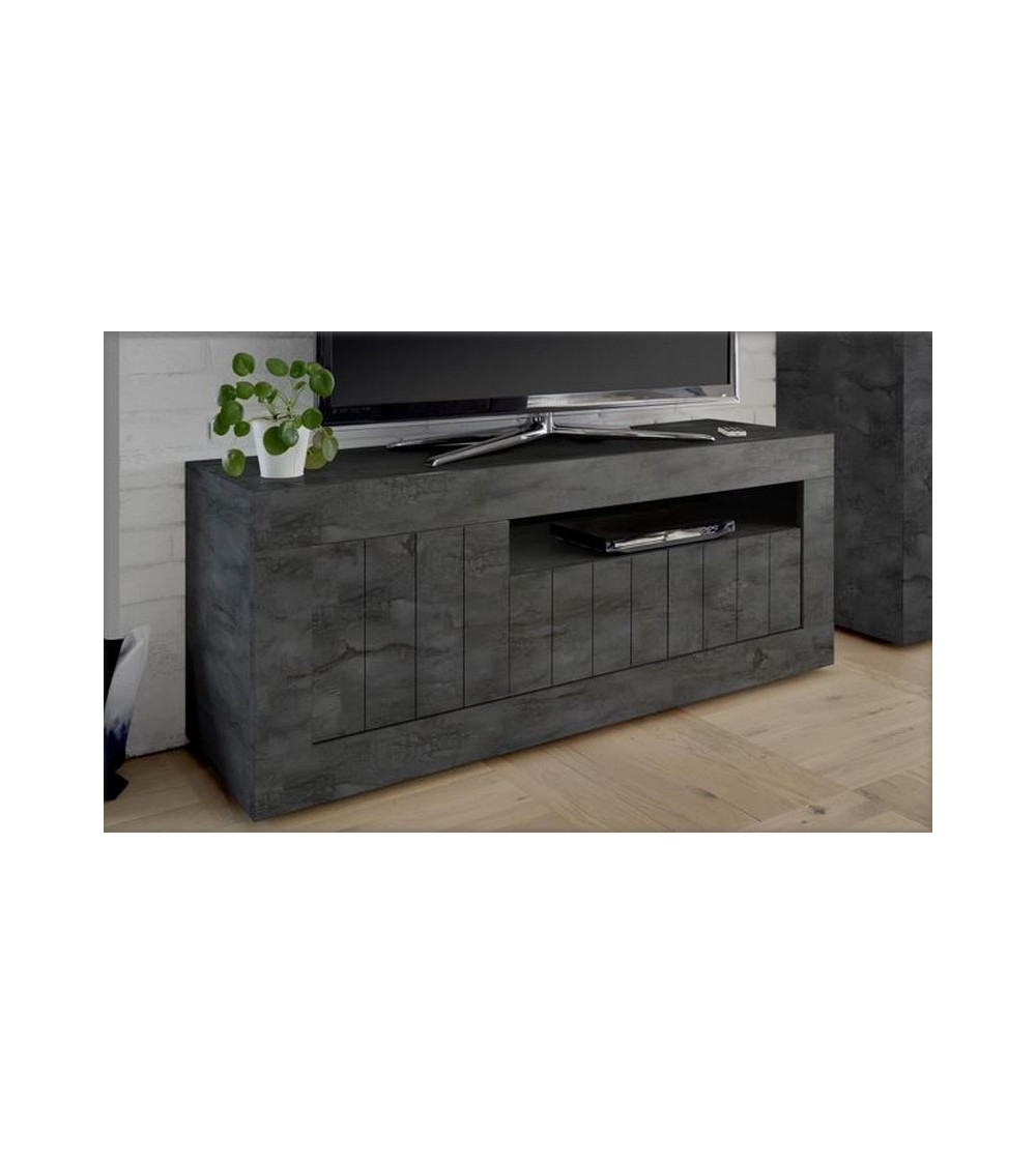 Meuble tv 3 portes SAMANTHA 138x56 cm Anthracite