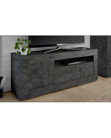 Meuble tv 3 portes SAMANTHA 138x56 cm Anthracite