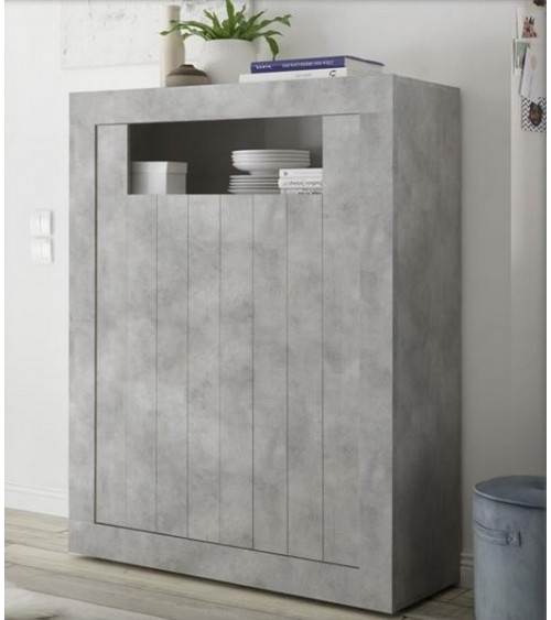 Buffet haut SAMANTHA 2 portes 110x144 cm béton