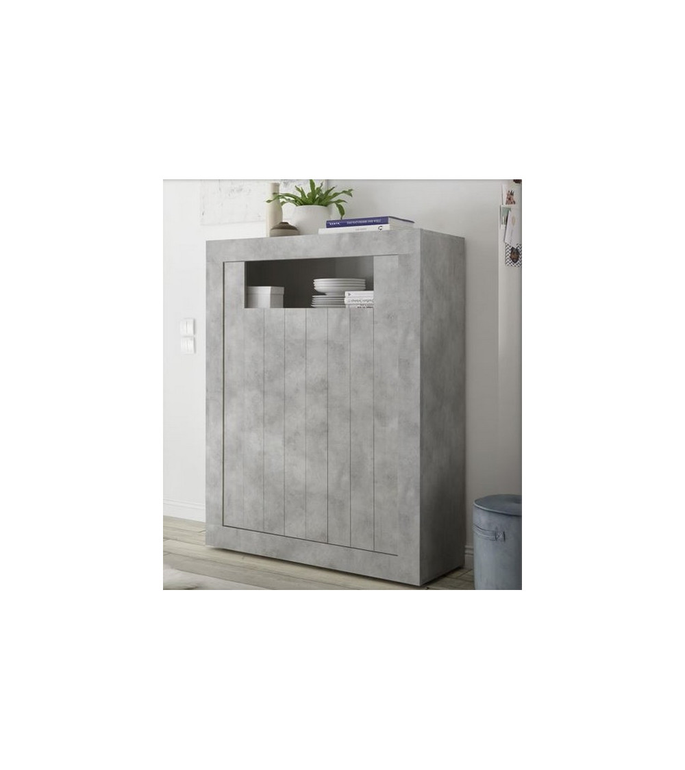 Buffet haut SAMANTHA 2 portes 110x144 cm béton