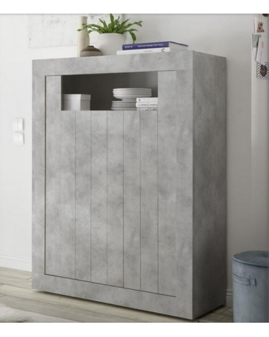 Buffet haut SAMANTHA 2 portes 110x144 cm béton