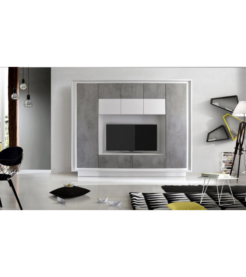Ensemble meuble tv CIELO béton 240 cm
