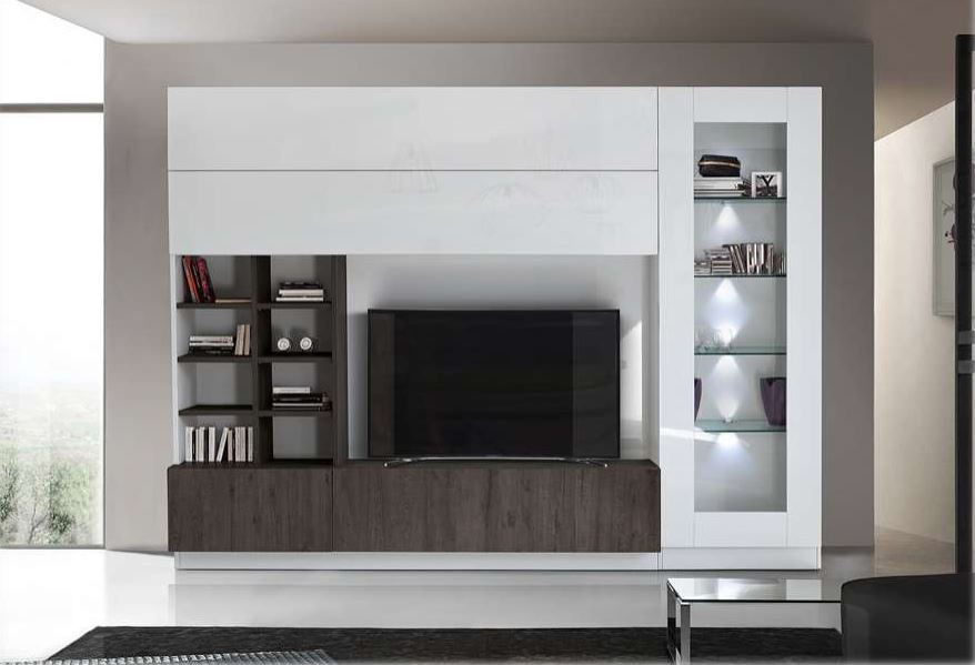 Conjunto mueble blanco wengué 280 cm