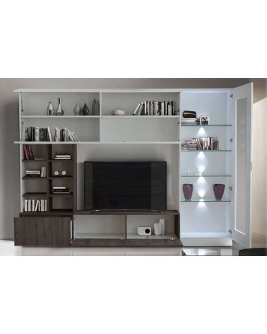 Conjunto mueble blanco wengué 280 cm