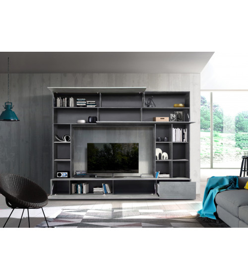 Ensemble meuble TV GEORGIO gris 277 cm