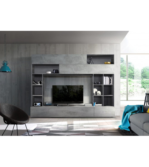 Ensemble meuble TV GEORGIO gris 277 cm