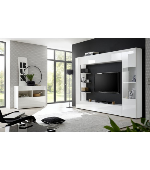 Ensemble meuble TV SOPRANO blanc 295 cm