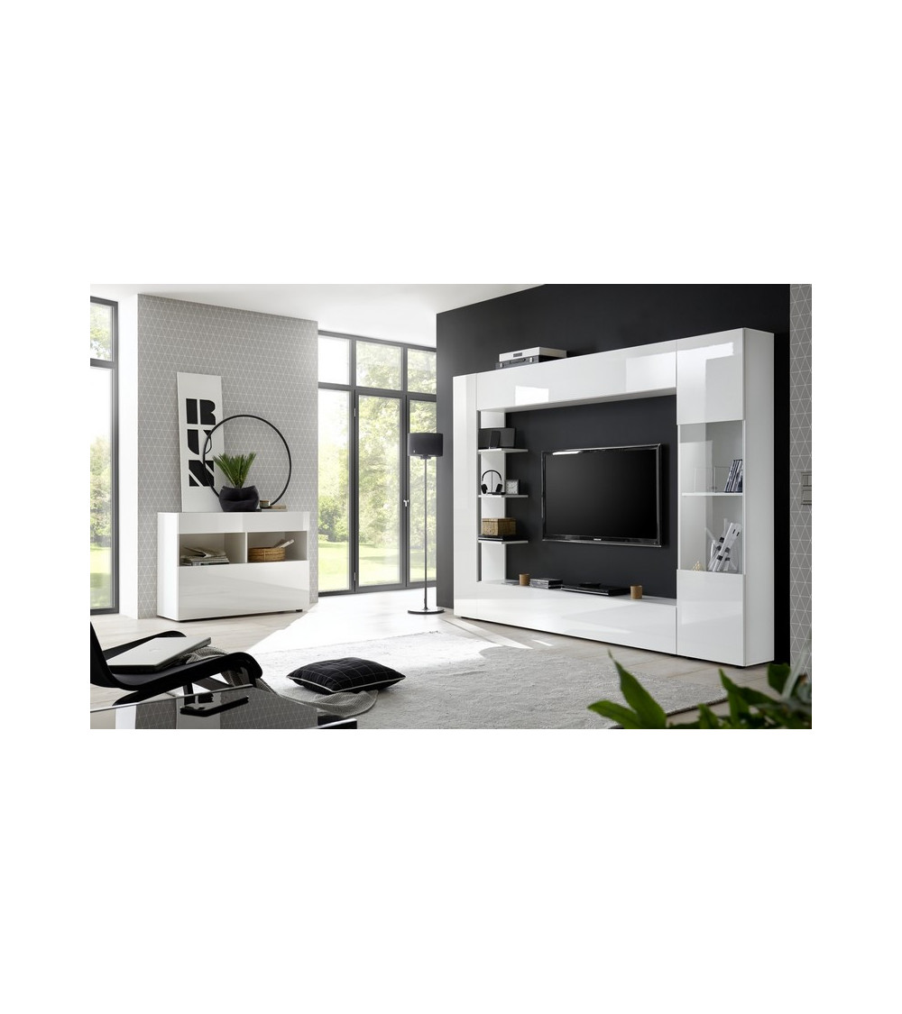 Ensemble meuble TV SOPRANO blanc 295 cm