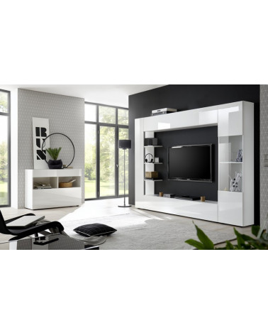 Ensemble meuble TV SOPRANO blanc 295 cm