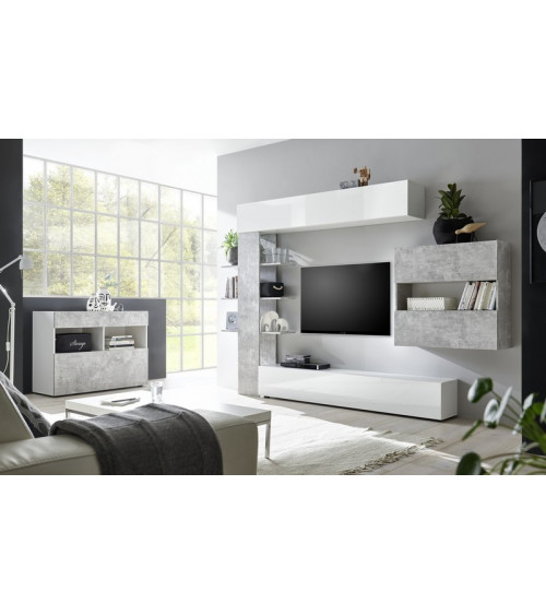 Ensemble meuble TV CELIO béton 295 cm