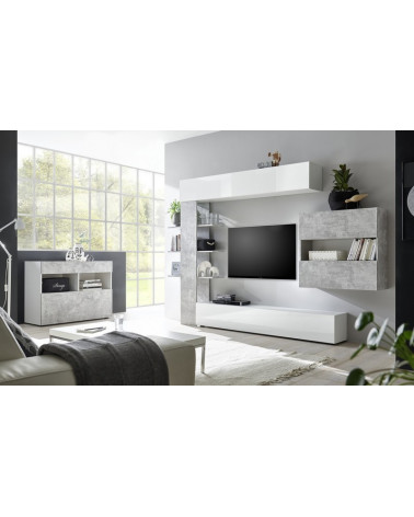 Ensemble meuble TV CELIO béton 295 cm