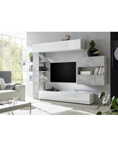 Ensemble meuble TV CELIO béton 295 cm