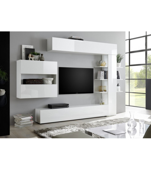 Ensemble meuble TV CELIO blanc 295 cm