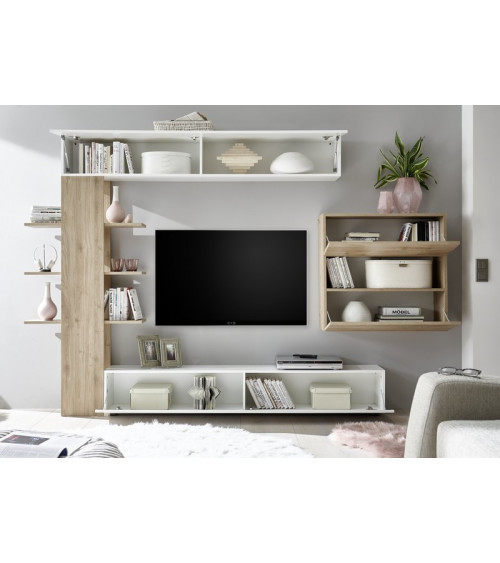 Ensemble meuble TV CELIO chêne 295 cm