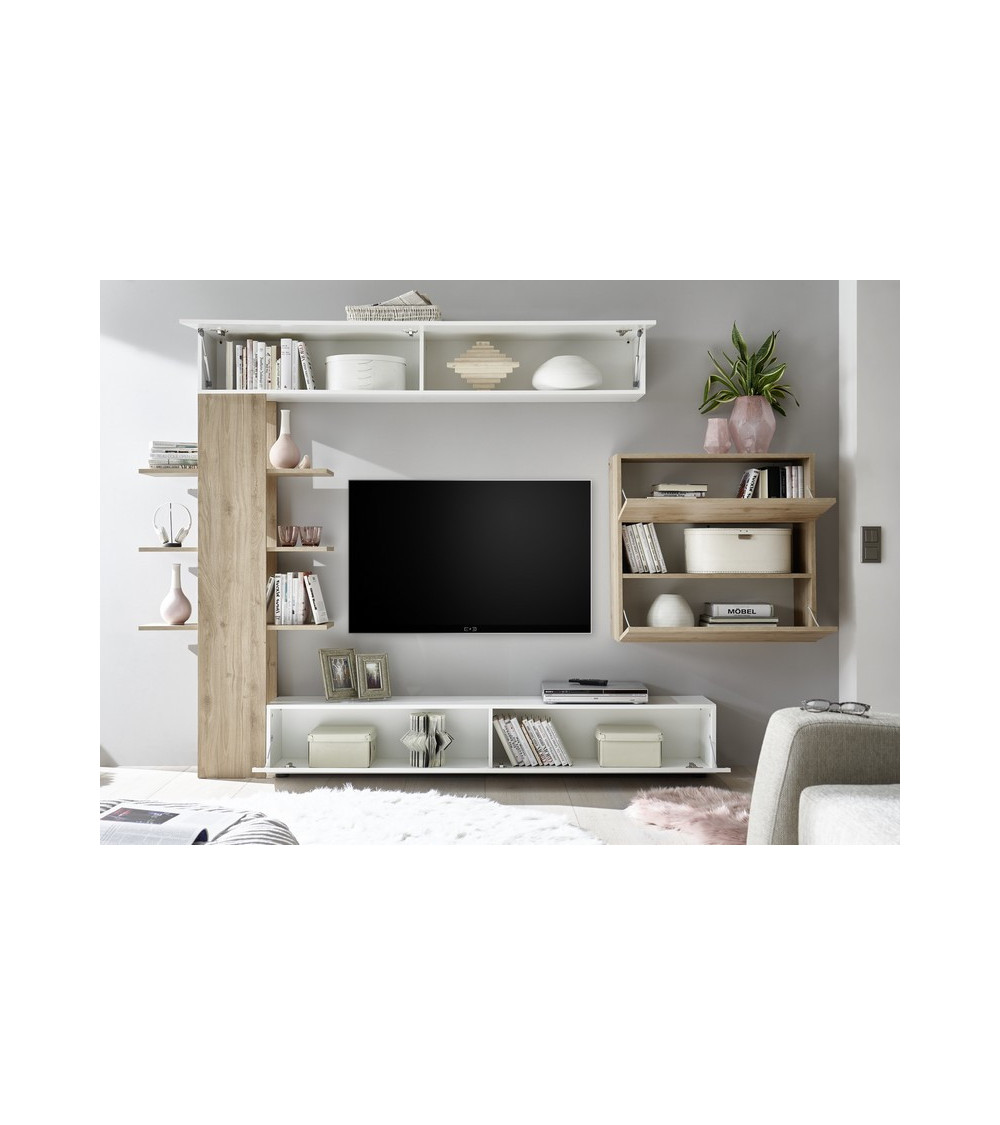 Ensemble meuble TV CELIO chêne 295 cm Ensemble meuble TV CELIO chêne 295 cm