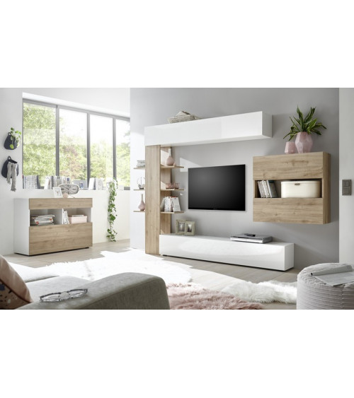 Ensemble meuble TV CELIO chêne 295 cm