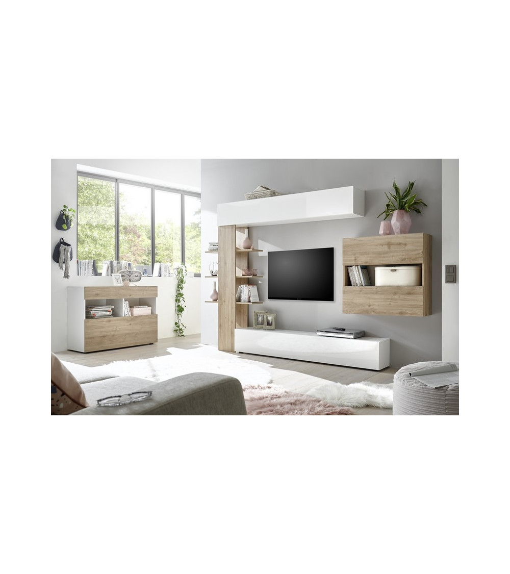 Ensemble meuble TV CELIO chêne 295 cm