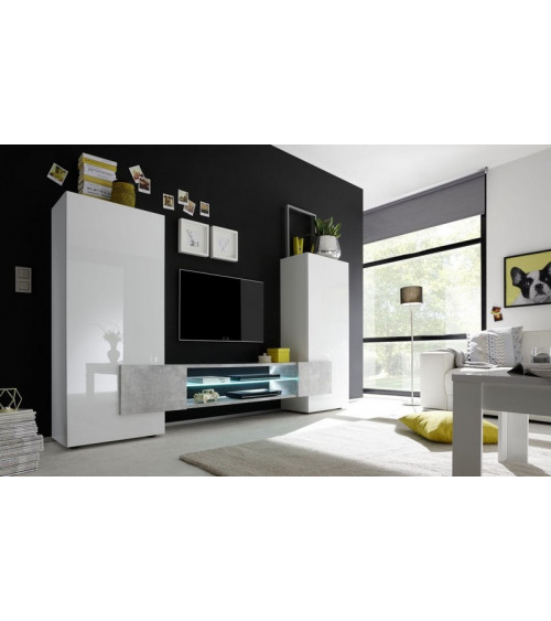 Ensemble meuble TV MARIO 258 cm béton