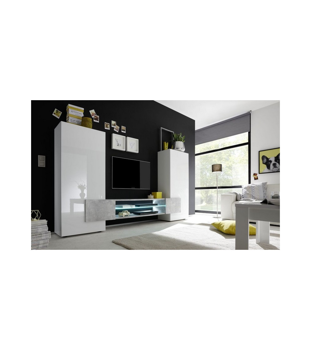 Ensemble meuble TV MARIO 258 cm béton