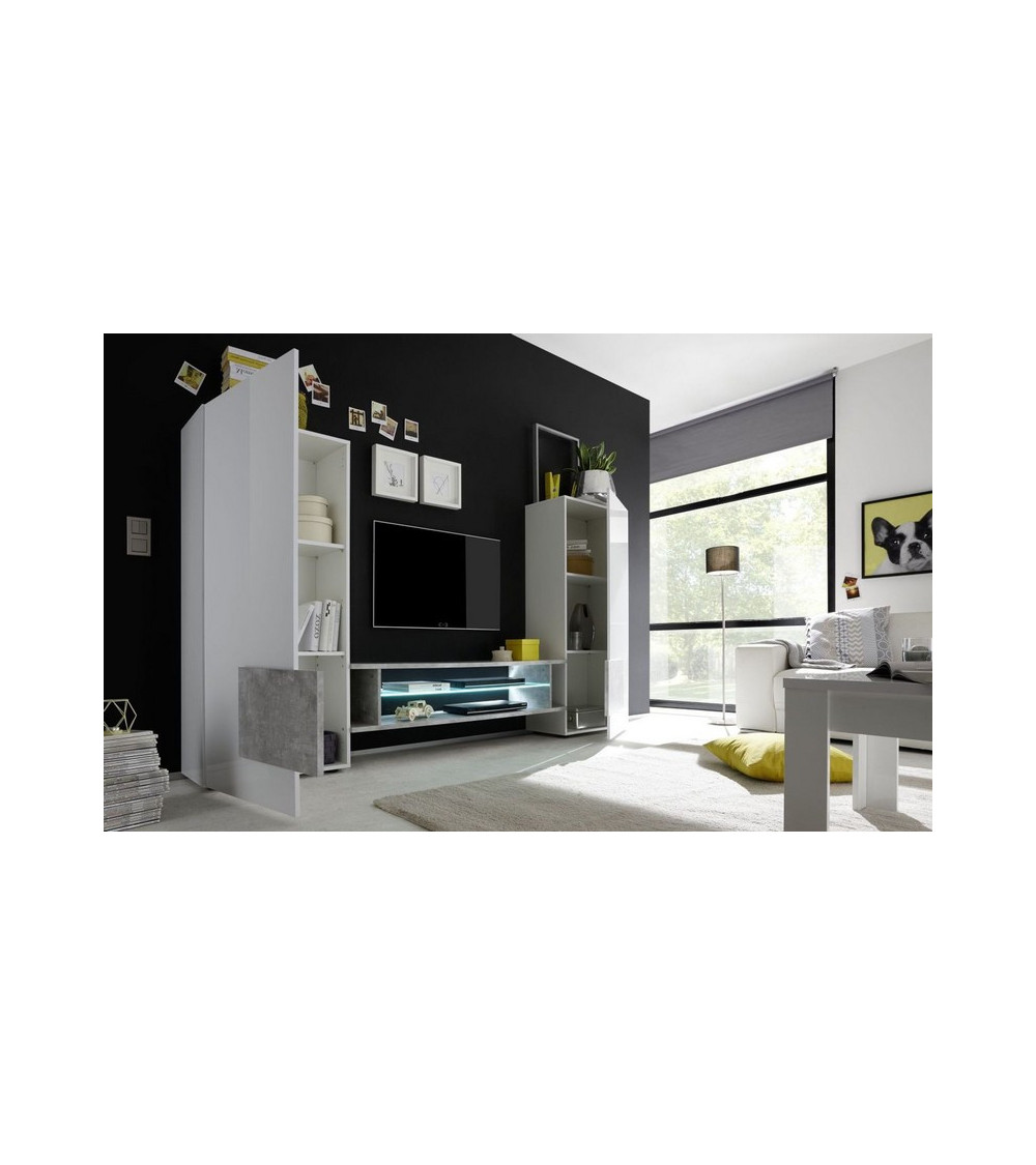 Ensemble meuble TV MARIO 258 cm béton Ensemble meuble TV MARIO 258 cm béton