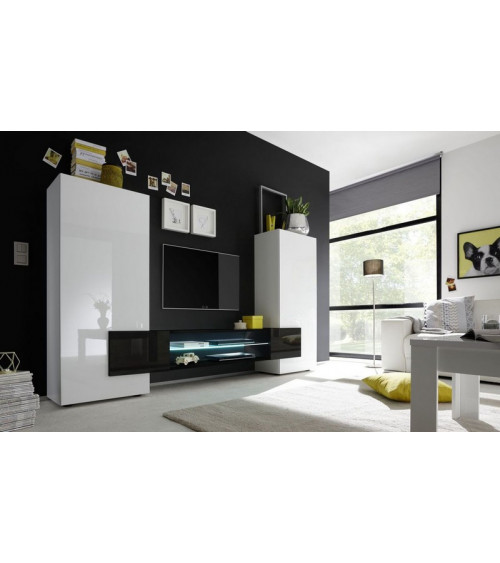 Ensemble meuble TV MARIO 258 cm noir