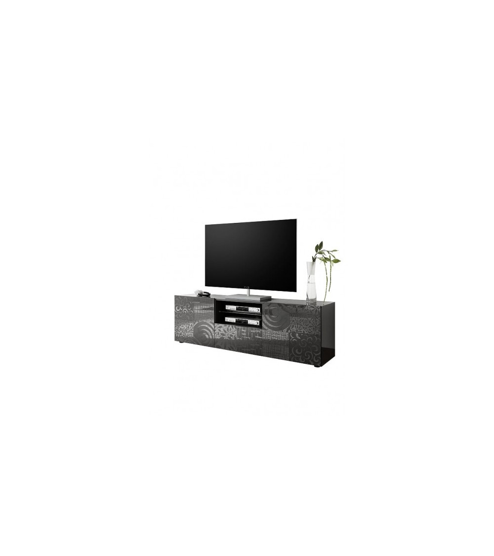 Meuble TV MIREL anthracite 2 portes 1 tiroir Meuble TV MIREL anthracite 2 portes 1 tiroir