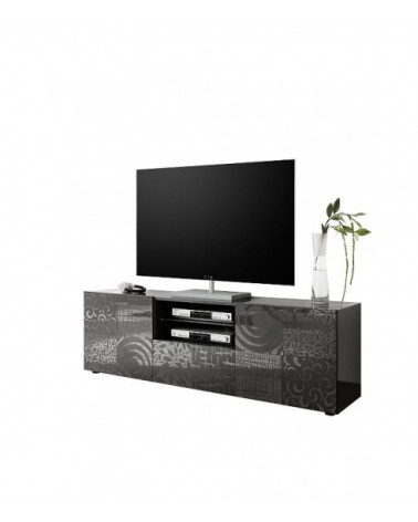 Meuble TV MIREL anthracite 2 portes 1 tiroir