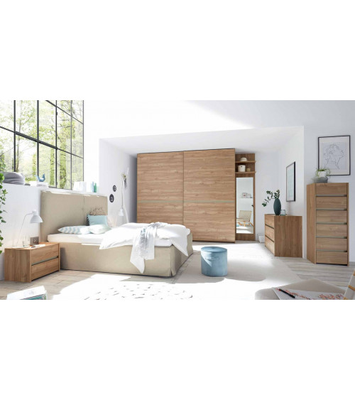 Chambre complète AMALTI stelvio lit 160x200 cm avec coffre de rangement 