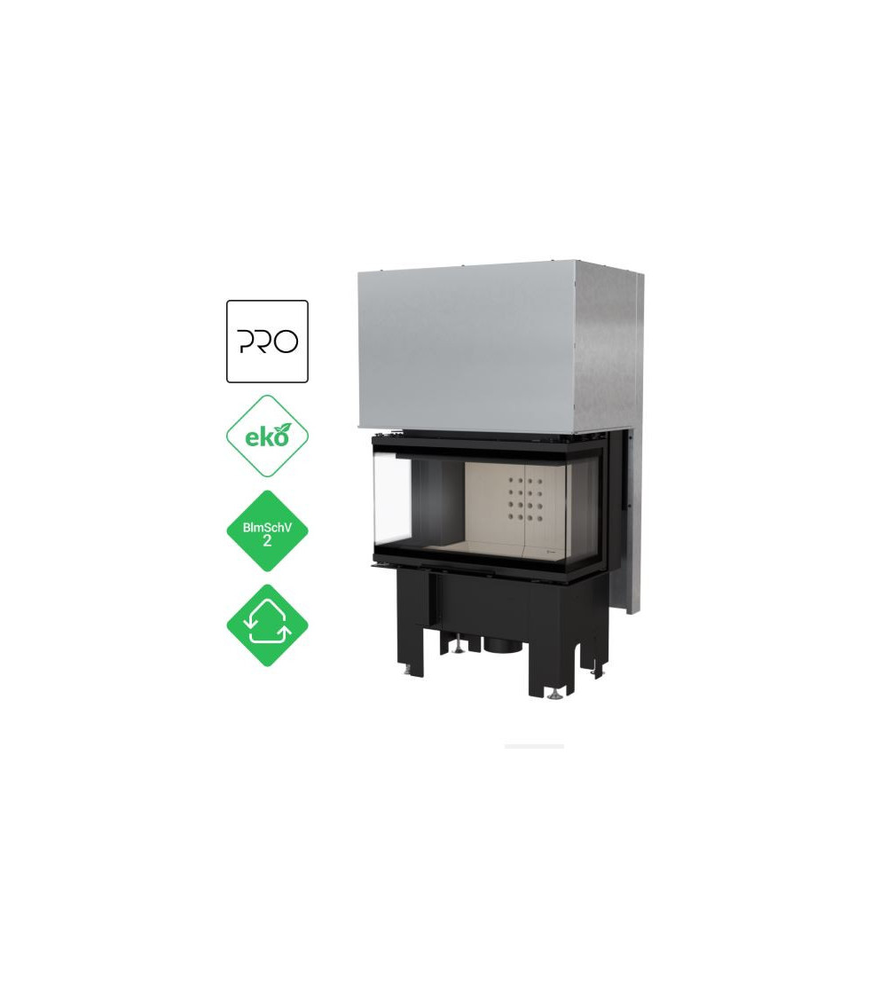 Insert cheminée à bois 3 côtés vitrées, Porte guillotine, 7 kW NOLWENN Insert cheminée à bois 3 côtés vitrées, Porte guillotine, 7 kW NOLWENN
