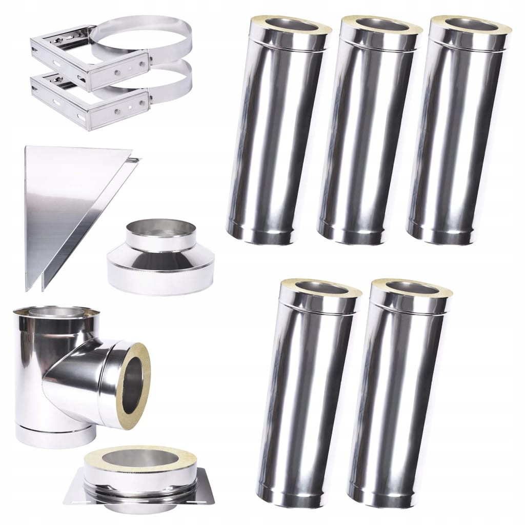 Ø 150mm Kit conduit de cheminée double paroi pour l'extérieur - 2,2m  jusqu'à 12,2m