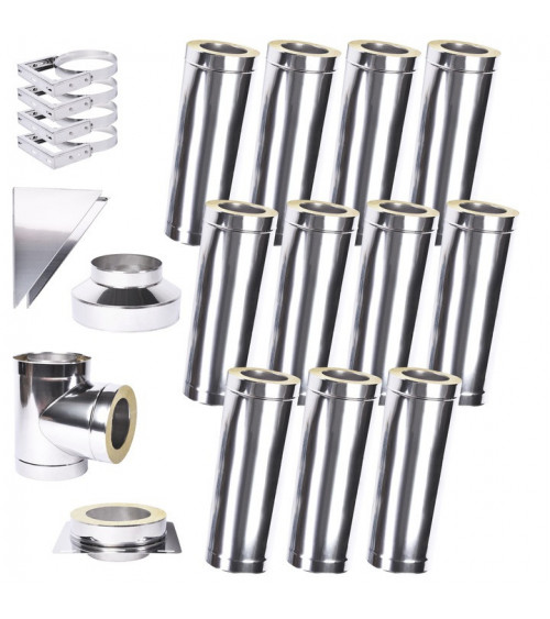 Kit conduit isolé 11m Ø 130mm épaisseur 1 mm