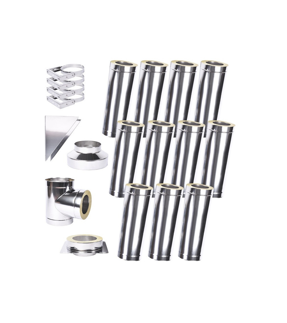 Kit conduit isolé 11m Ø 130mm épaisseur 1 mm