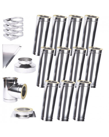 Kit conduit isolé 11m Ø 130mm épaisseur 1 mm