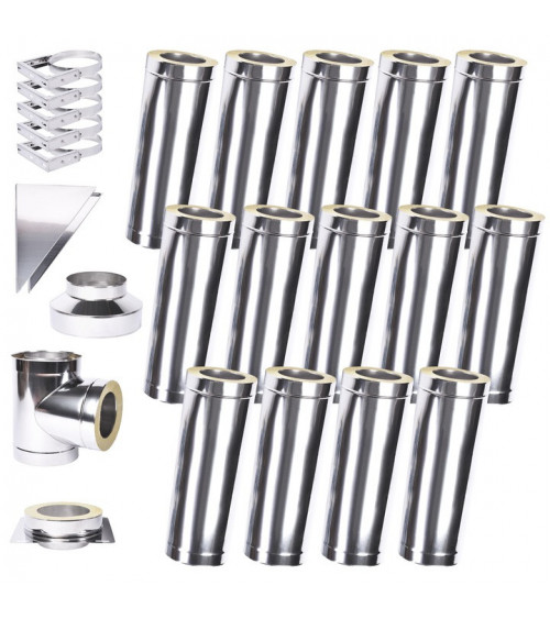 Kit conduit isolé 14m Ø 130mm épaisseur 1 mm