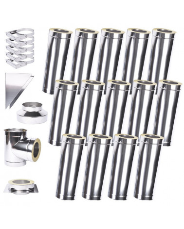 Kit conduit isolé 14m Ø 130mm épaisseur 1 mm