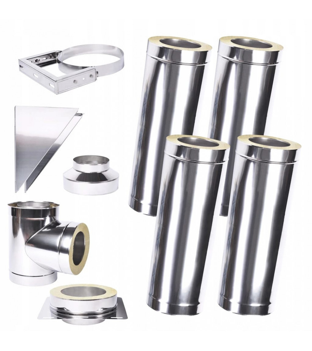 Kit conduit isolé 4m double paroi Ø 100/120/130/150/160/180/200 mm Azura Home Design