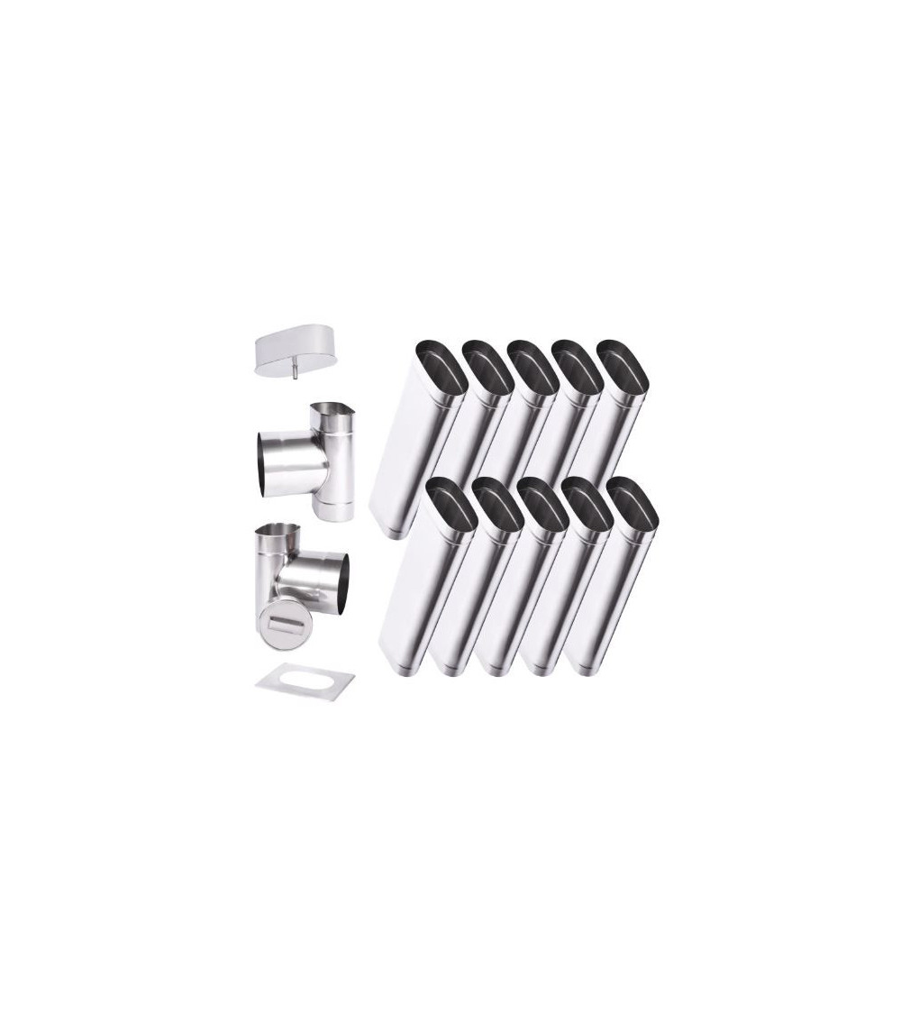 Kit conduit cheminée simple paroi ovale de 10 m Ø 120x180 mm