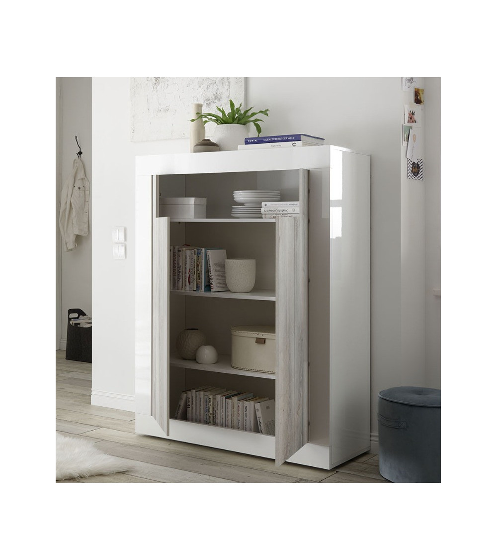 Buffet haut SAMANTHA 2 portes 110x144 cm Buffet haut SAMANTHA 2 portes 110x144 cm