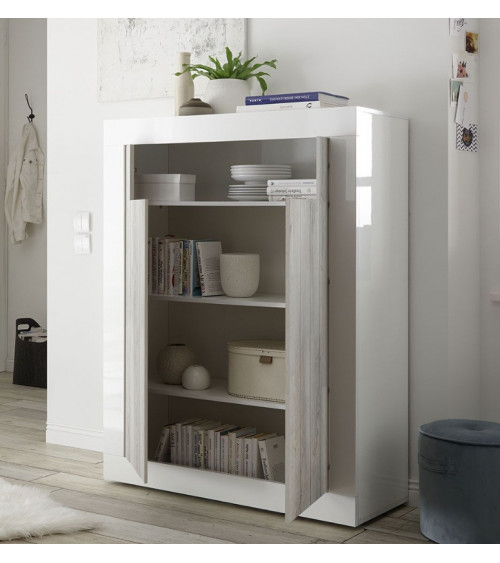 Buffet haut SAMANTHA 2 portes 110x144 cm béton