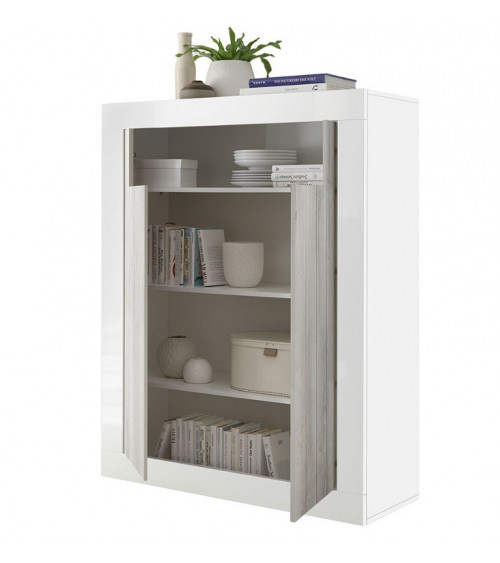 Buffet haut SAMANTHA 2 portes 110x144 cm béton